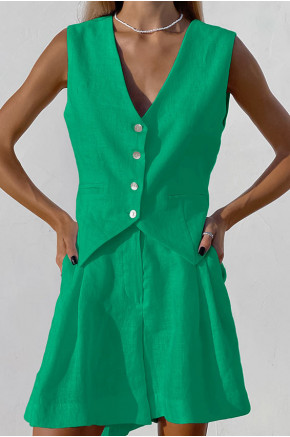 Waistcoat Green Matching Set