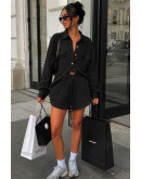 Black Gauze Shirt Set