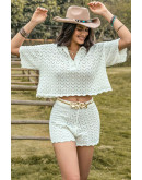 Elara Crochet Co-Ord Set in White