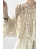 Elowen Sheer Lace Blouse & Shorts Set