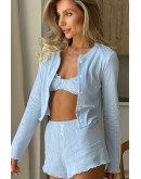 Layla Short Blue Pajama Set