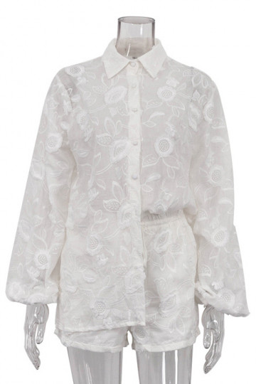 Laline Floral Embroidered Two Piece Set