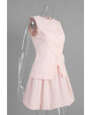 Noemie Button Front Rose Skirt Set