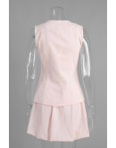 Noemie Button Front Rose Skirt Set