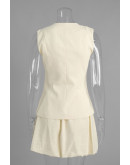 Noemie Button Front Apricot Skirt Set