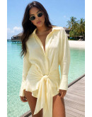 Cinzia Drape Yellow Shirt Set
