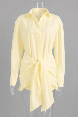 Cinzia Drape Yellow Shirt Set