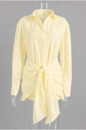 Cinzia Drape Yellow Shirt Set