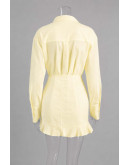 Cinzia Drape Yellow Shirt Set