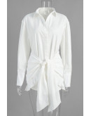 Cinzia Drape White Shirt Set