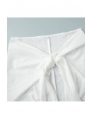 Cinzia Drape White Shirt Set