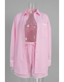 Relaxed Stripe Shirt Set