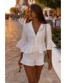 Valeria White Ruffle Short Set