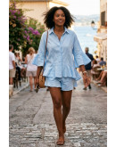 Valeria Light Blue Ruffle Short Set