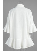 Valeria White Ruffle Short Set