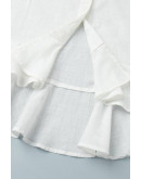 Valeria White Ruffle Short Set