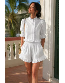 Lucia Ruffle Collar Shorts Set