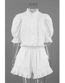 Lucia Ruffle Collar Shorts Set