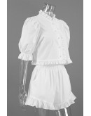 Lucia Ruffle Collar Shorts Set