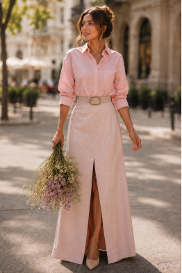 Lora Belted Maxi Skirt Set